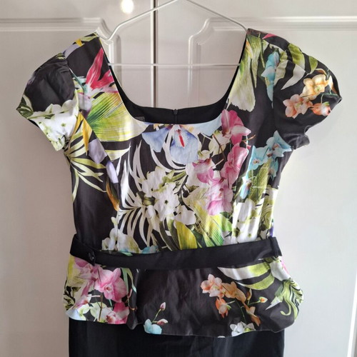 Billy Sabbado Floral Midi Dress with Belt XL like new