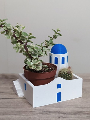 Αιγαιοπελαγίτικο ξωκλήσι 3D Printed γλαστράκι καινούργιο