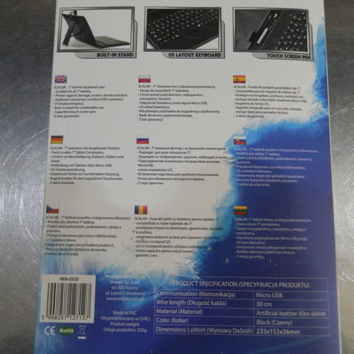 Natec keyboard case with Micro USB for 7'' tablet like new