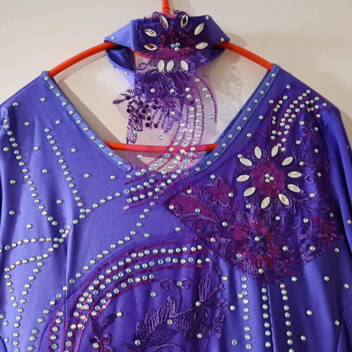 Ballroom dance dress new, purple, national standard, size 3
