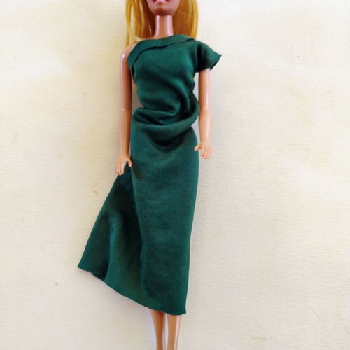 Vintage Barbie doll Mattel 1966 with handmade green maxi dress