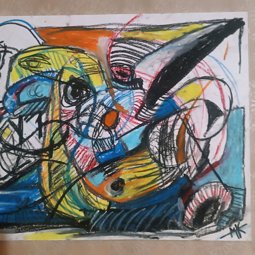 Surreal painting Taizontas tis papies sti limni made to order
