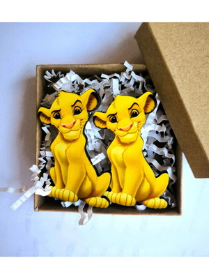 Lion King wooden handmade earrings new