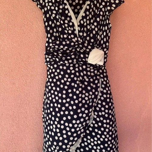 Cocktail dress Rinascimento wrap style with polka dots like new