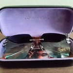 Ana Hickmann Rimless Butterfly sunglasses AH 3289 like new, black and turquoise