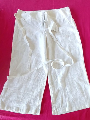 White linen palazzo pants large new