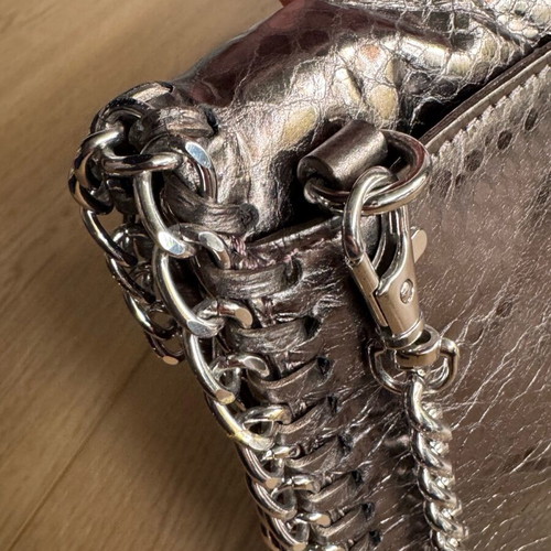 Michael Kors silver leather bag like new