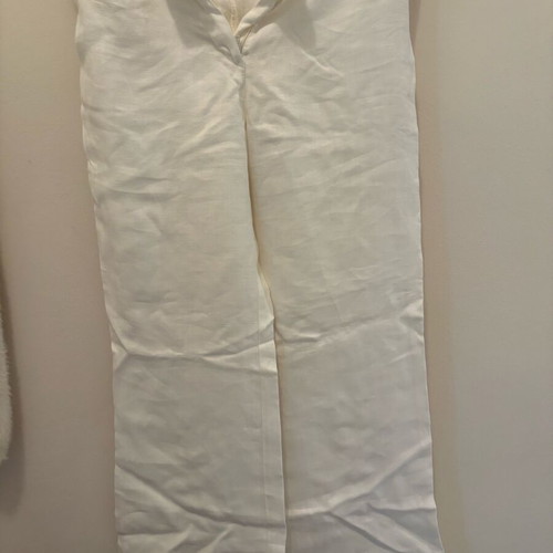 Toi&Moi women's white linen palazzo pants used, size S