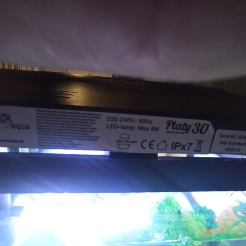 HS Aqua Platy 30 Led Aquarium 30 Liters Like New, Black