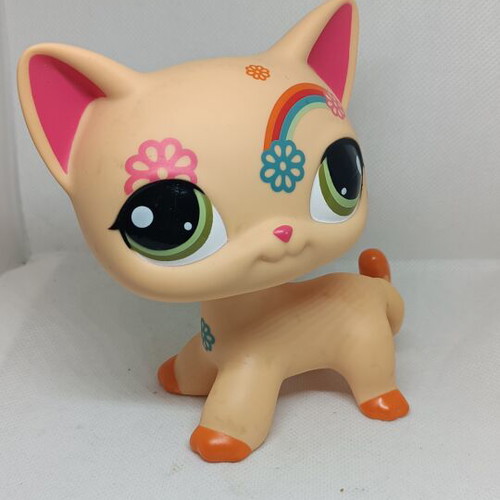 Littlest Pet Shop Jumbo Shorthair Cat Rainbow figure like new