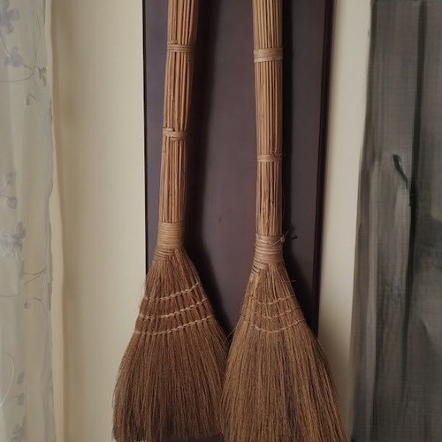 Handmade brooms like new, natural rice straw fibers