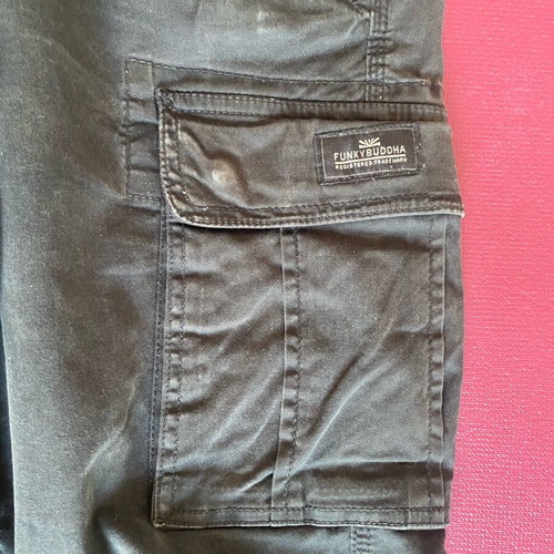 Funky Buddha men's cargo pants black like new, size 30