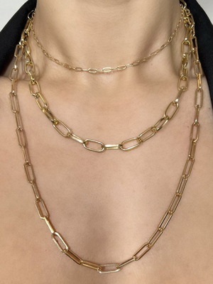 Necklace stainless steel with triple single chain new