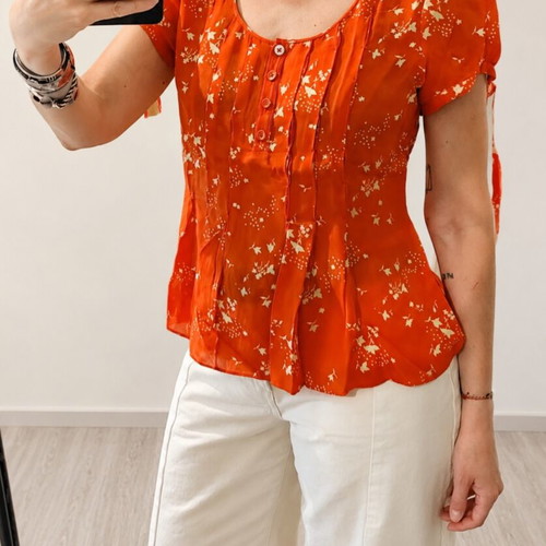 Marks & Spencer silk blouse size S new, coral color