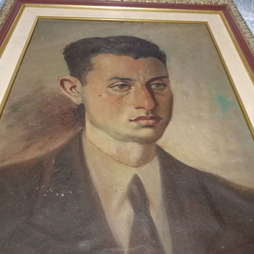 Portrait oil painting, unsigned, 40x50 cm with frame