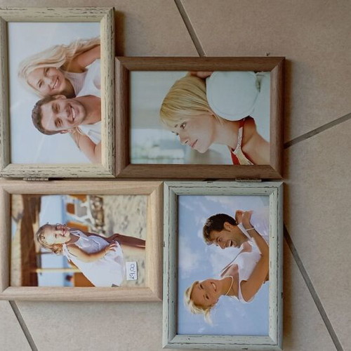 Multi-frame photo frame for 4 photos 10x15 cm, vintage style