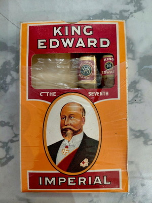 Vintage King Edward paper cigar box used from the 1970s