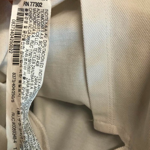 Inditex blouse, white and blue, size S