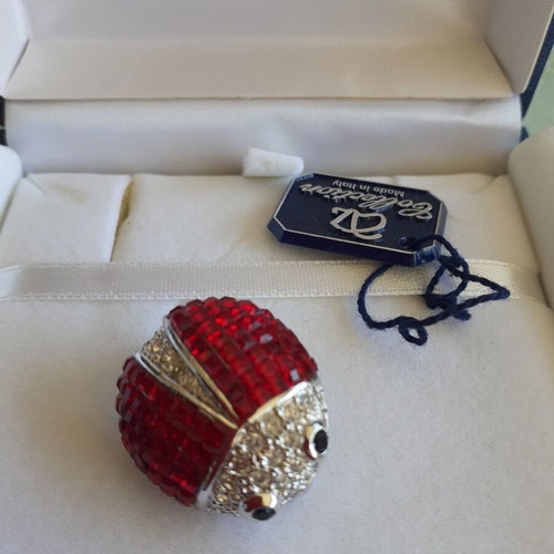 Hand Made Red Ladybug Brooch new, made in Italy