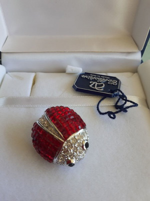 Hand Made Red Ladybug Brooch new, made in Italy