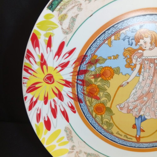 Limoges France collectible porcelain plate 22k gold Louis Icart design 30cm
