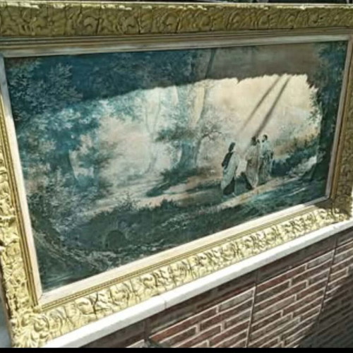 Artwork depicting Jesus, John, and Peter in the Olive Grove like new