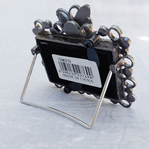 Mini metal Art Nouveau frame like new with rhinestone decoration