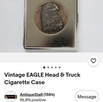 Eagle Truck Vintage Collectible Cigarette Case used metal 1970s