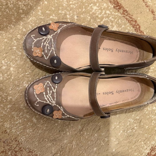 Heavenly Soles women's leather shoes used, size 37, brown ballerinas