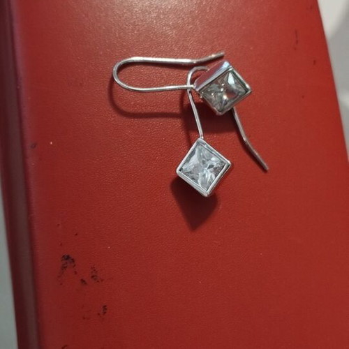 Optimum 925 Silver Earrings with Transparent Crystal Stone
