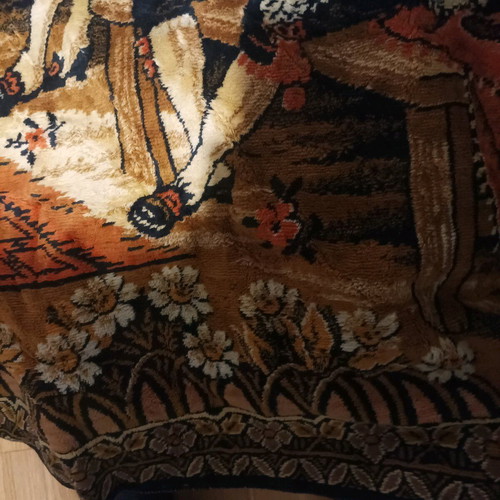 Vintage wall rug with Spanish dance theme, like new, 1960s