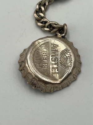 Amstel keychain used, vintage metal