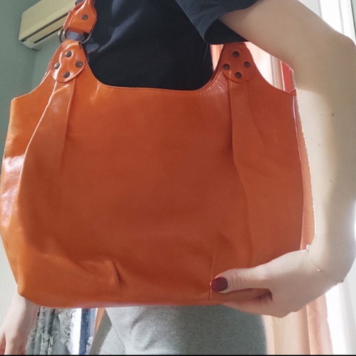 THE BRIDGE vintage shoulder bag used, orange leather