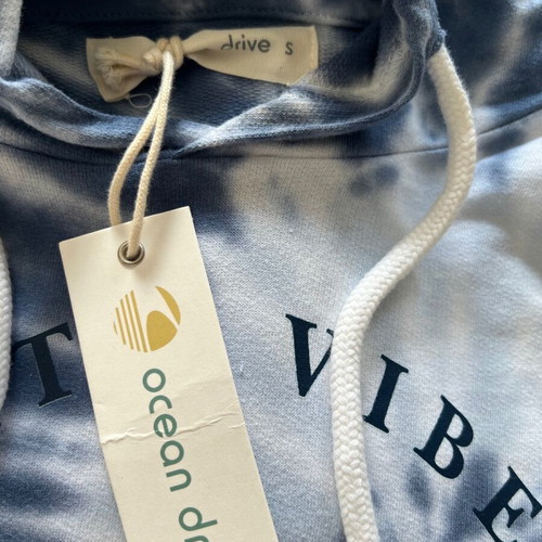 Ocean Drive tie-dye sweatshirt set new, white and blue, size S