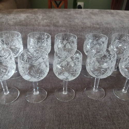 Vintage Nachtmann Crystal Wine Glasses set of 9 like new