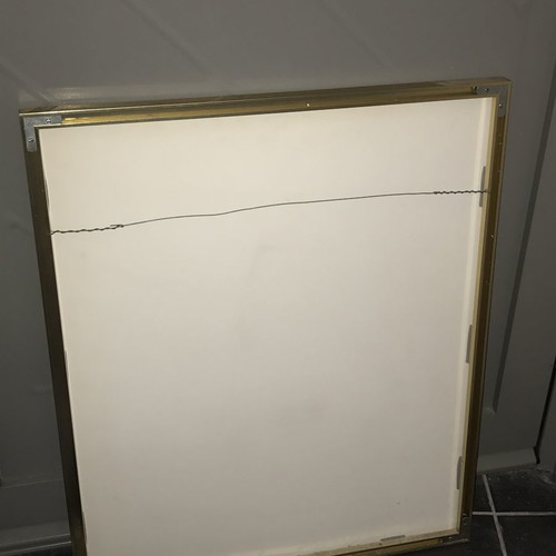 Papyrus framed used, Egyptian origin with gold frame