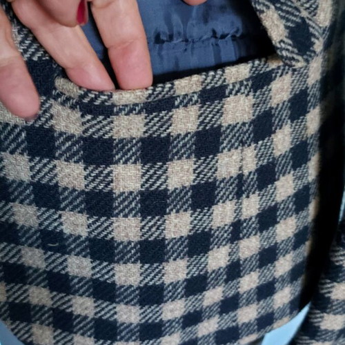 Jackpot by Carly Gry vintage wool women's blazer, checked pattern