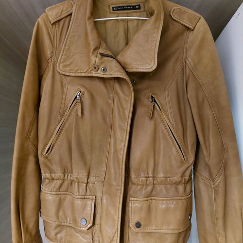 Zara leather jacket camel M used