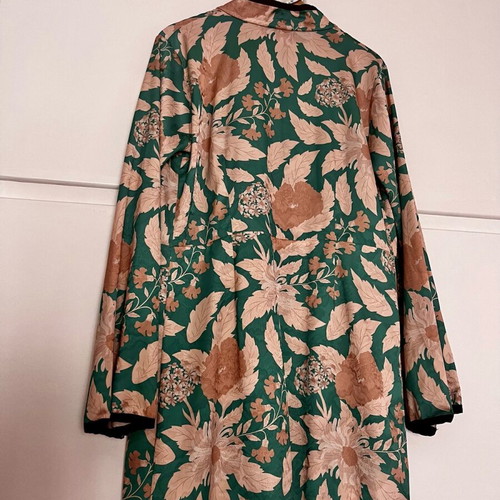 Karavan Floral Mini Wrap Dress like new, beige and green, size L