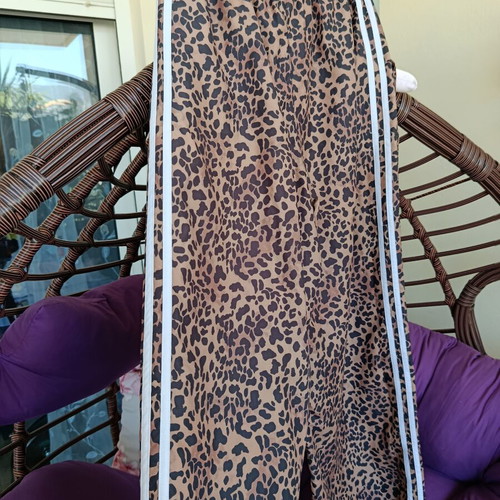 Leopard print pants new, sizes M and L, beige and brown