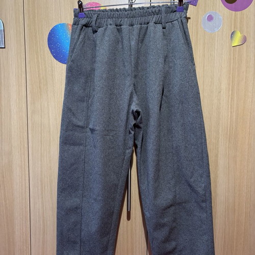 Winter gray herringbone pants with elastic and pockets like new, XXL