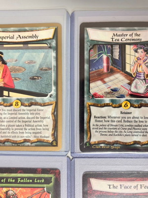 Legend Of The Five Rings 4 cards used, 1996-2000 lot