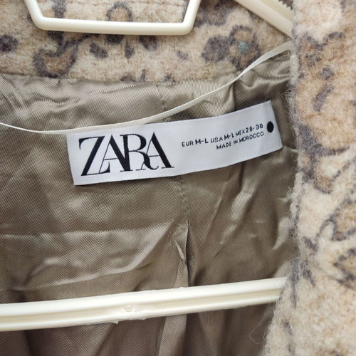 Zara limited edition wool coat 91% floral boho chic M/L like new