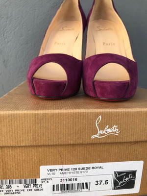 Γόβες Peep Toe Louboutin μεταχειρισμένες, νούμερο 37,5, μωβ