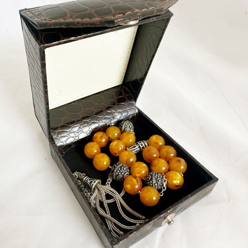 Vintage Greek Komboloi 1940s silver, like new