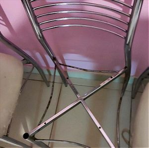 Καρέκλες μεταλλικές χρωμίου (θέλουν επισκευή)