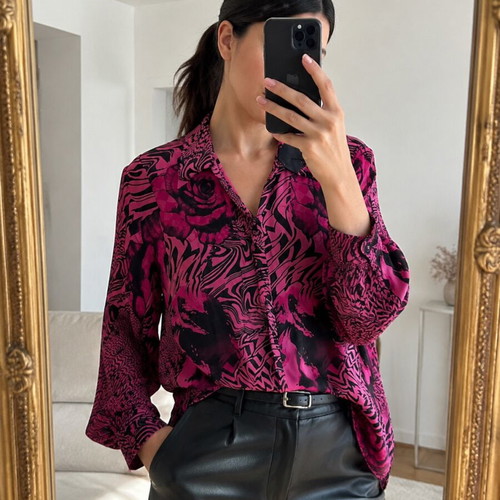 Vintage shirt M, black and pink