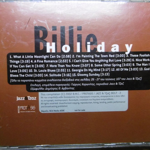 Billie Holiday Singing Love Songs CD used, blues