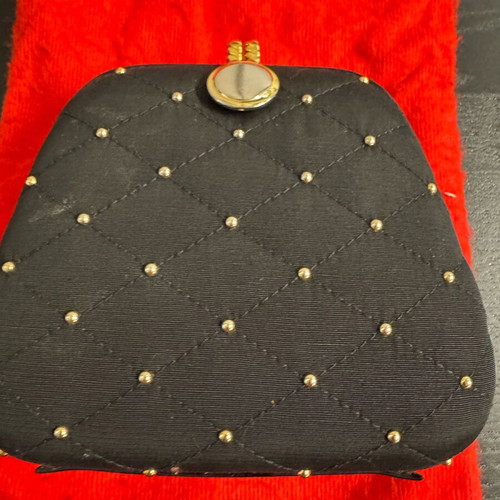 Haralas vintage clutch bag used, black with gold details