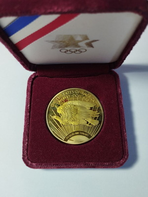 20 Dollars 1933 επίχρυσο αντίγραφο σε βελούδινη επίσημη θήκη, καινούργιο